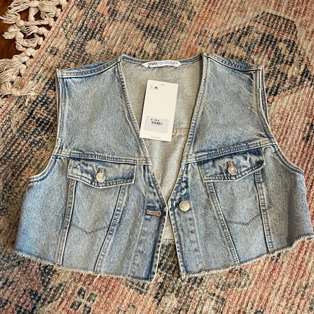 Zara Denim Vest Top
